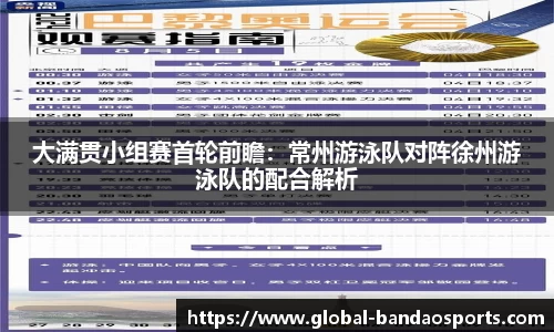 大满贯小组赛首轮前瞻：常州游泳队对阵徐州游泳队的配合解析